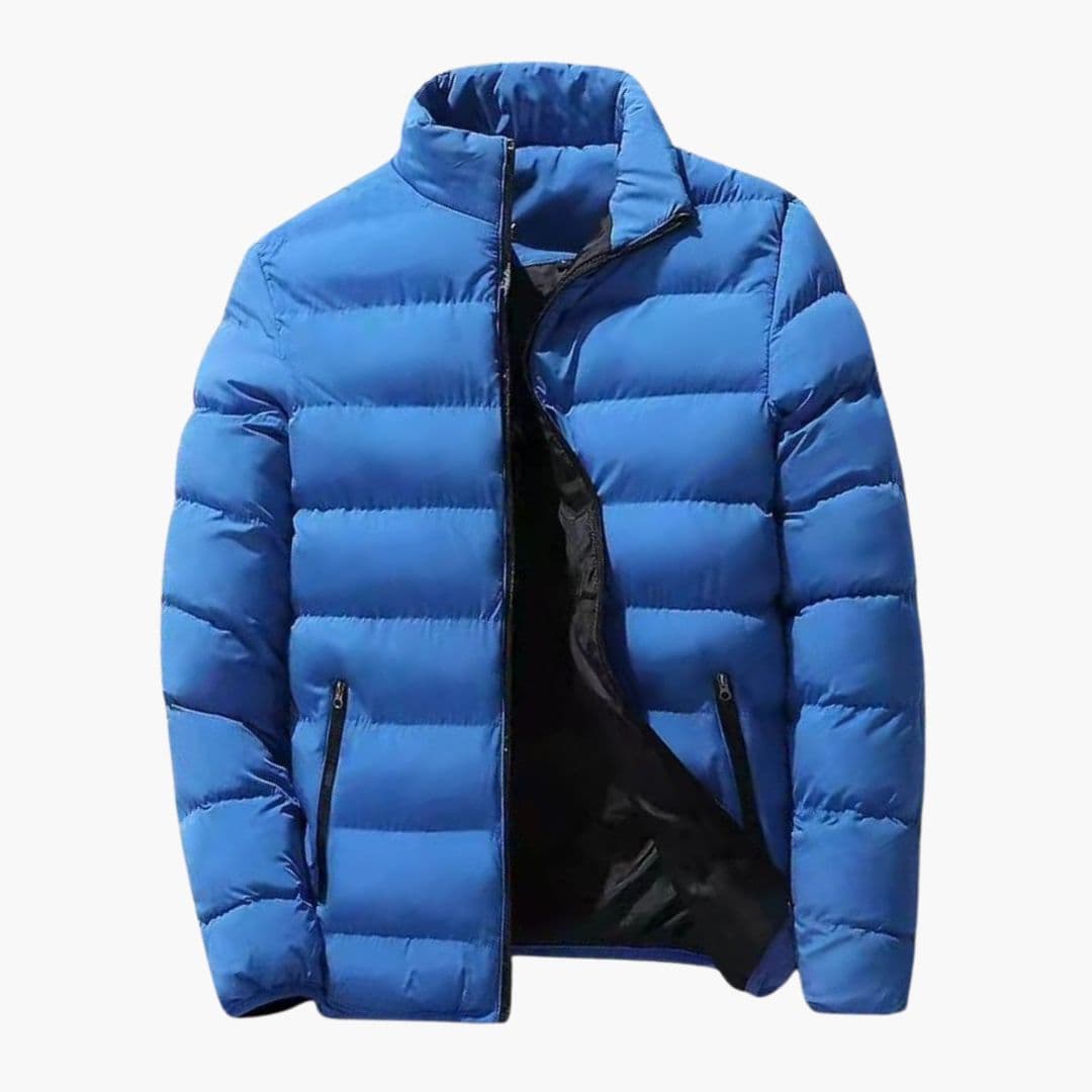 Men's Quilted Winter Jacket with Stand-Up Collar and Zipped Pockets – Warm Insulated Mens Coat for Cold Weather 6
