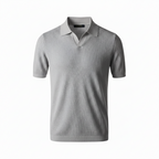 Men's Textured Short Sleeve Polo Shirt for Casual Summer Wear