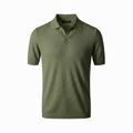 Men's Textured Short Sleeve Polo Shirt for Casual Summer Wear
