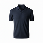 Men's Textured Short Sleeve Polo Shirt for Casual Summer Wear