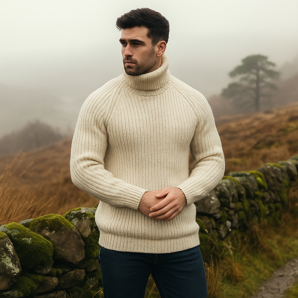 Men's Thick Woolen Turtleneck Sweater - High Collar for Warmth and Comfort, Soft Wool Blend, Available in Various Sizes 0
