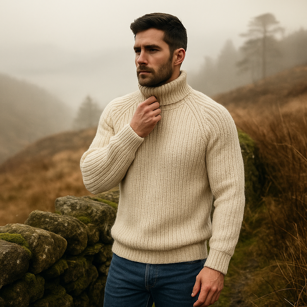 Men's Thick Woolen Turtleneck Sweater - High Collar for Warmth and Comfort, Soft Wool Blend, Available in Various Sizes 1