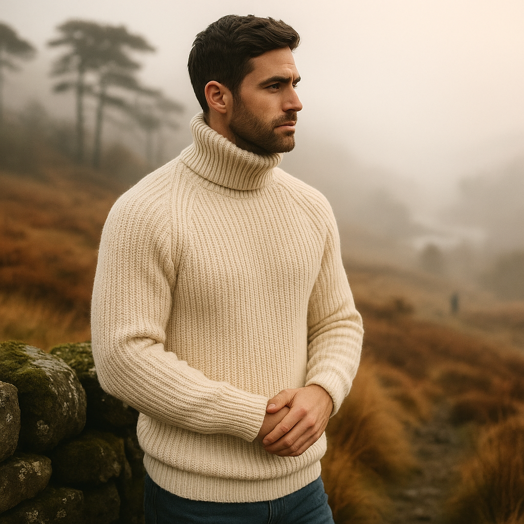 Men's Thick Woolen Turtleneck Sweater - High Collar for Warmth and Comfort, Soft Wool Blend, Available in Various Sizes 2