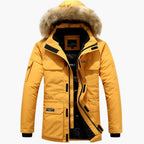 Men's Winter Jacket - Quilted Parka with Faux Fur Hood and Multiple Pockets - Warm Coats for Cold Weather 0