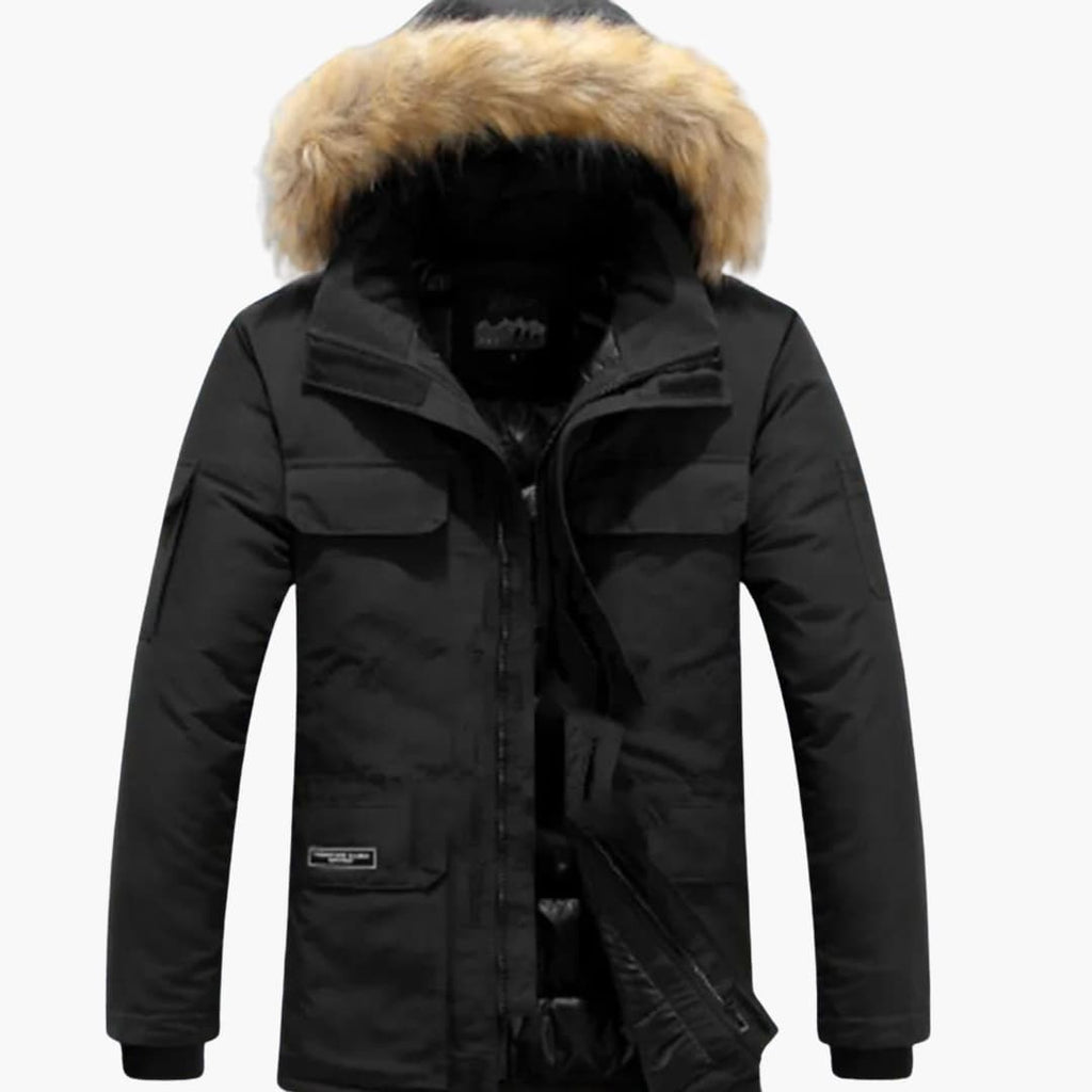Men's Winter Jacket - Quilted Parka with Faux Fur Hood and Multiple Pockets - Warm Coats for Cold Weather 3