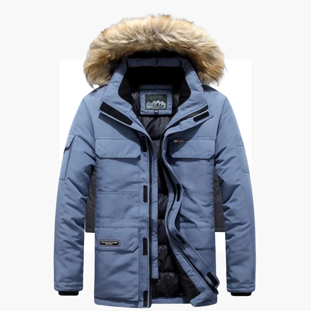 Men's Winter Jacket - Quilted Parka with Faux Fur Hood and Multiple Pockets - Warm Coats for Cold Weather 8