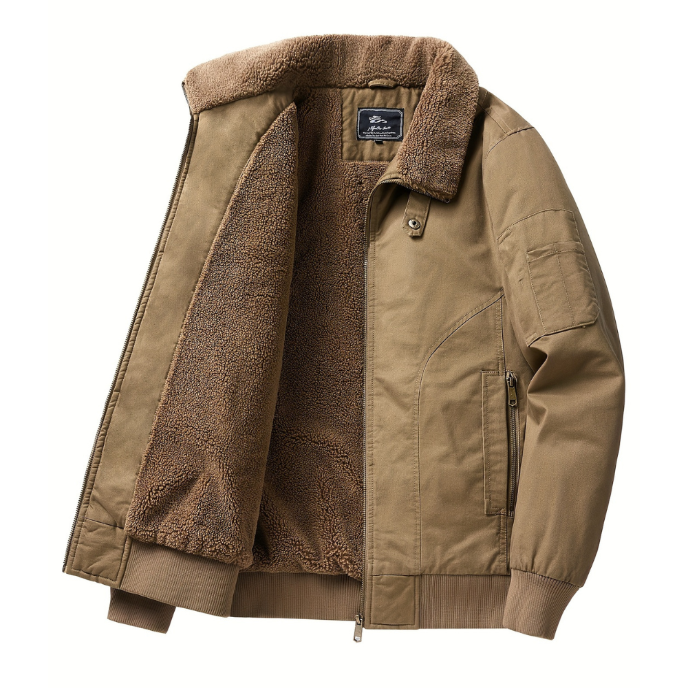 Men's Zip Up Bomber Jacket with Structured Collar – Versatile Summer Outerwear, Comfortable Fit, Available in Multiple Sizes 3