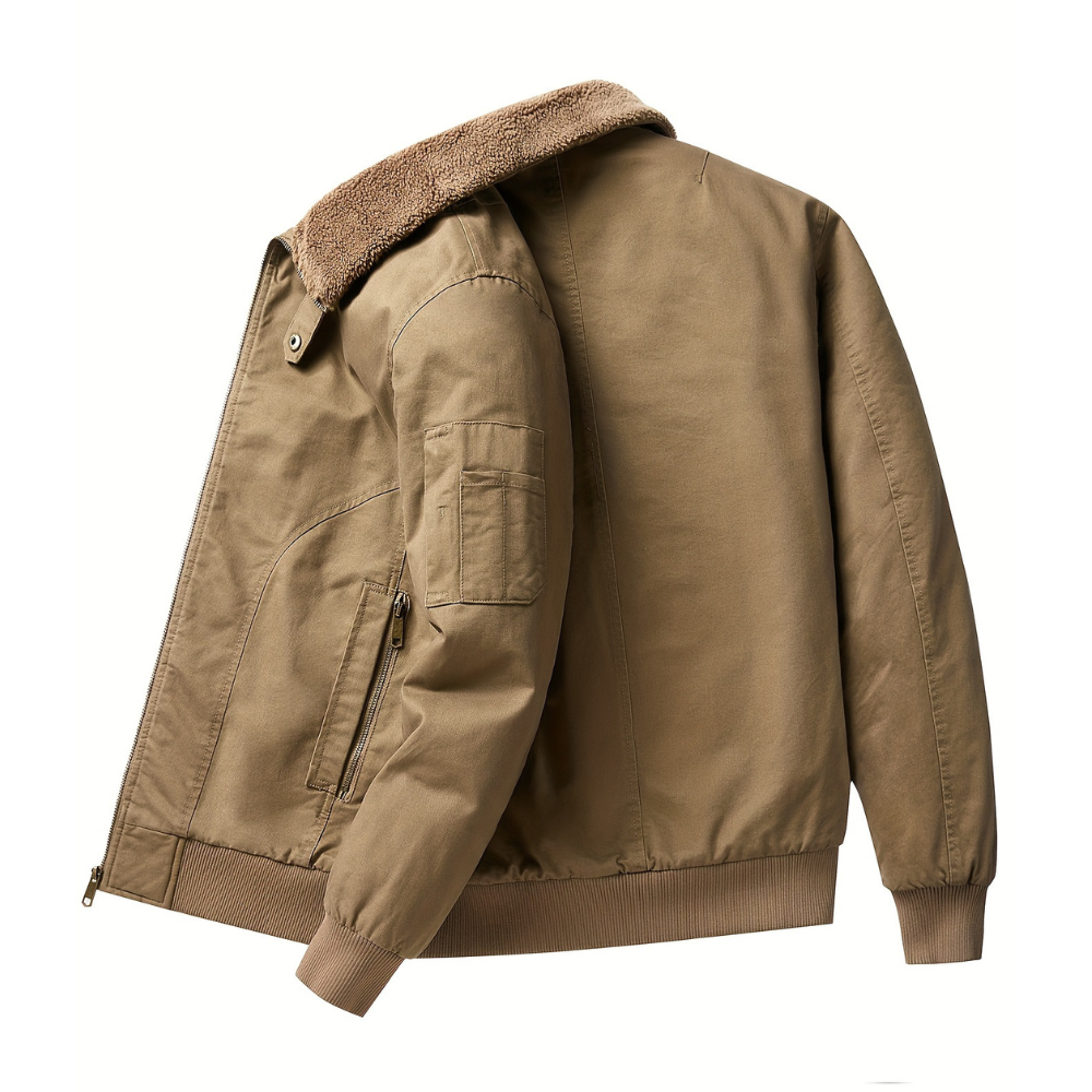 Men's Zip Up Bomber Jacket with Structured Collar – Versatile Summer Outerwear, Comfortable Fit, Available in Multiple Sizes 5