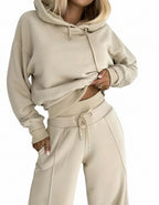 Nina 2-delige Set met Capuchon en Wijde Pijpen – Comfortabele Katoenmix voor Herfst en Winter 5