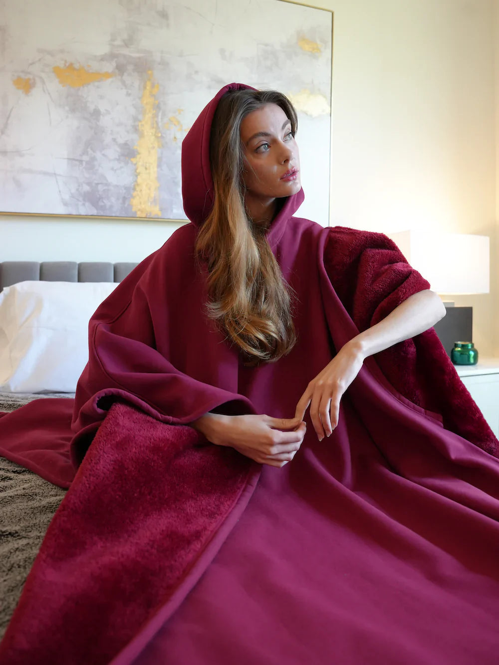 Oversized Hoodie Deken van Zachte Fleece voor Ultiem Comfort en Warmte - Ademend en Machinewasbaar, One Size Fits All 4