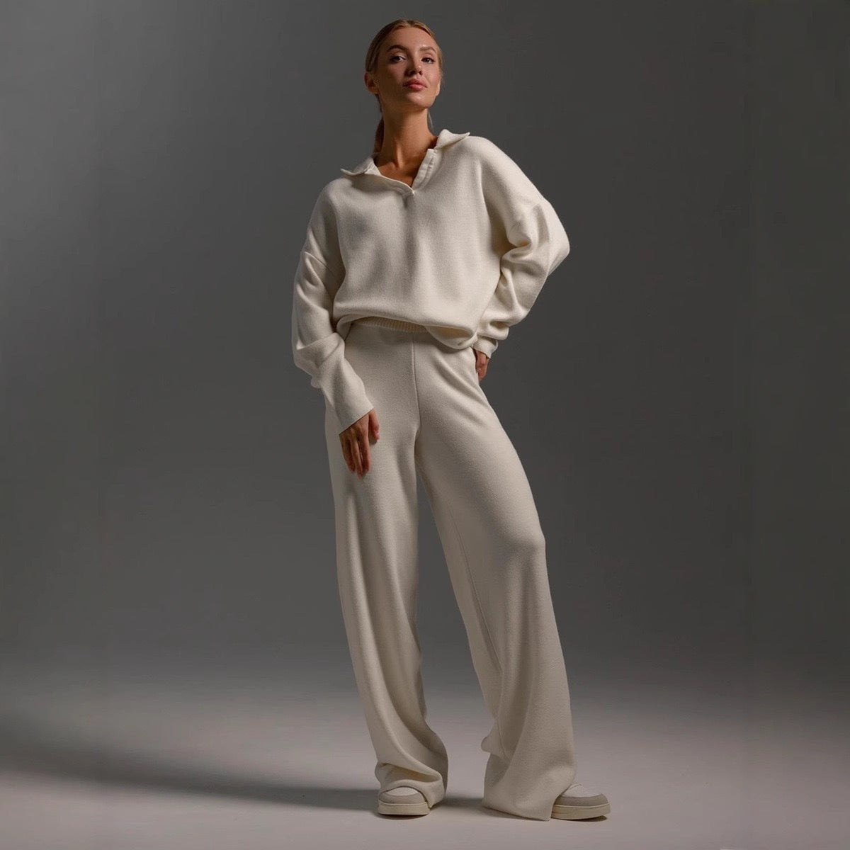 Soft Womens Lounge Set – Comfortable Relaxed Fit Loungewear Top and Bottoms in Multiple Colors 2