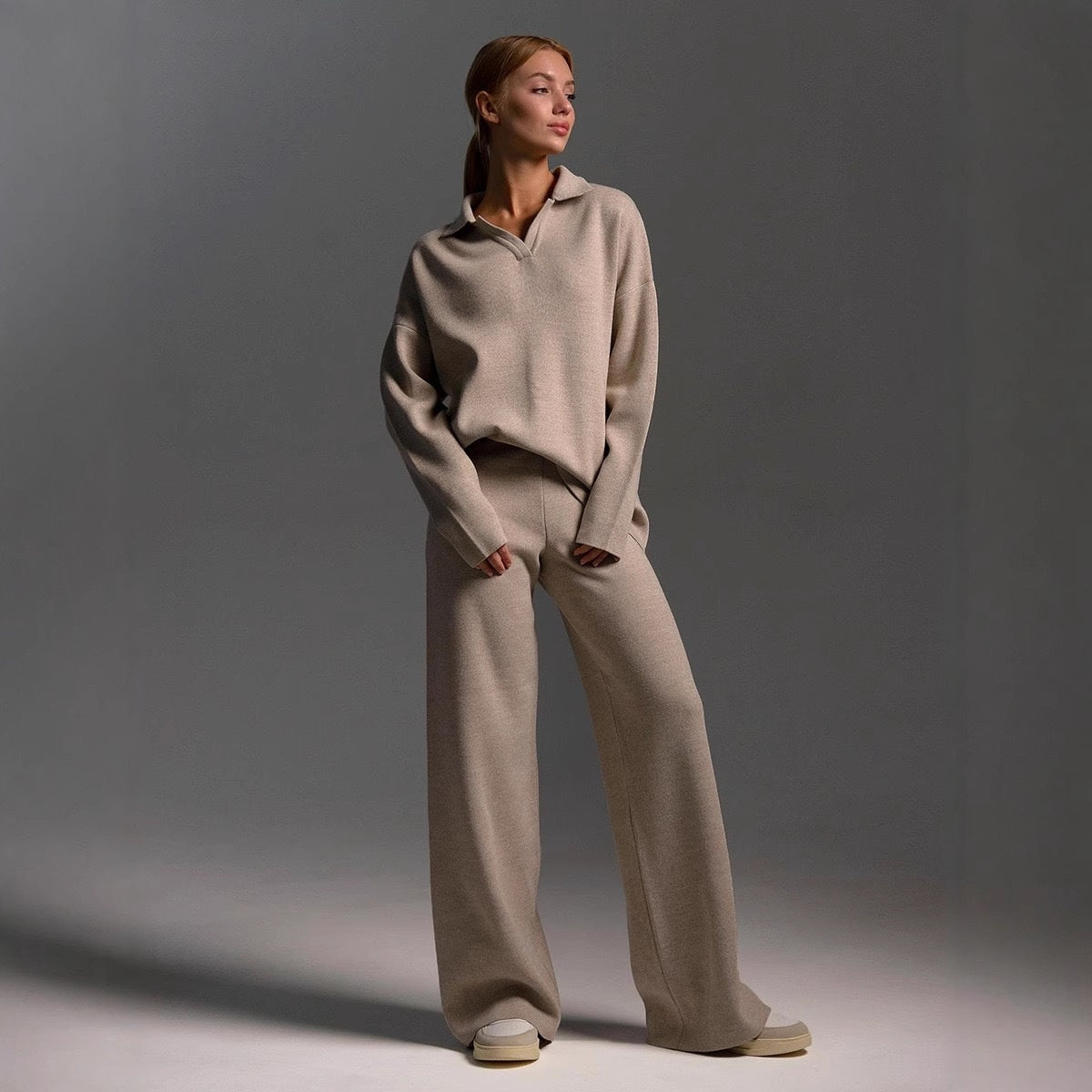 Soft Womens Lounge Set – Comfortable Relaxed Fit Loungewear Top and Bottoms in Multiple Colors 5