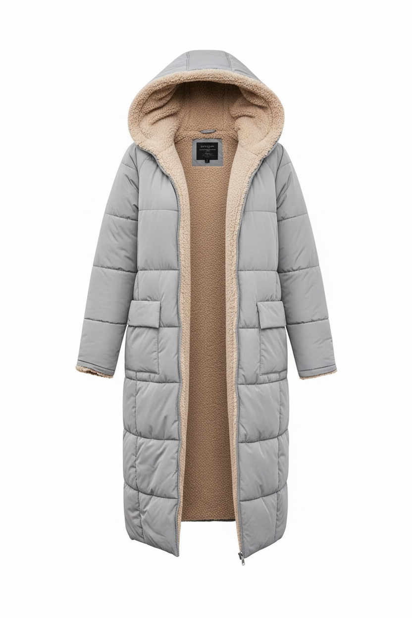 Stijlvolle Gewatteerde Dames Jas met Capuchon - Lange Herfstjas voor Comfort en Warmte 1