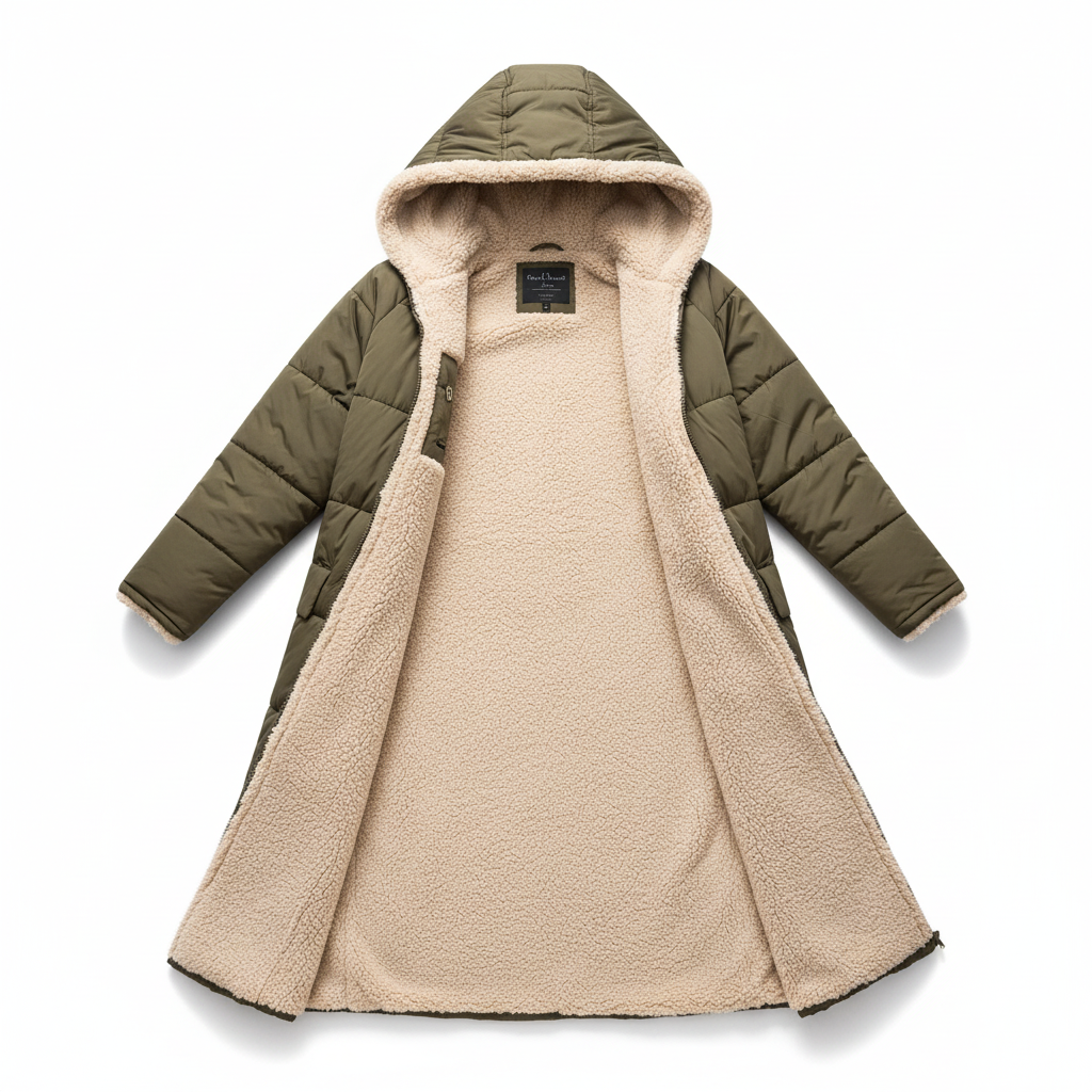 Stijlvolle Gewatteerde Dames Jas met Capuchon - Lange Herfstjas voor Comfort en Warmte 2