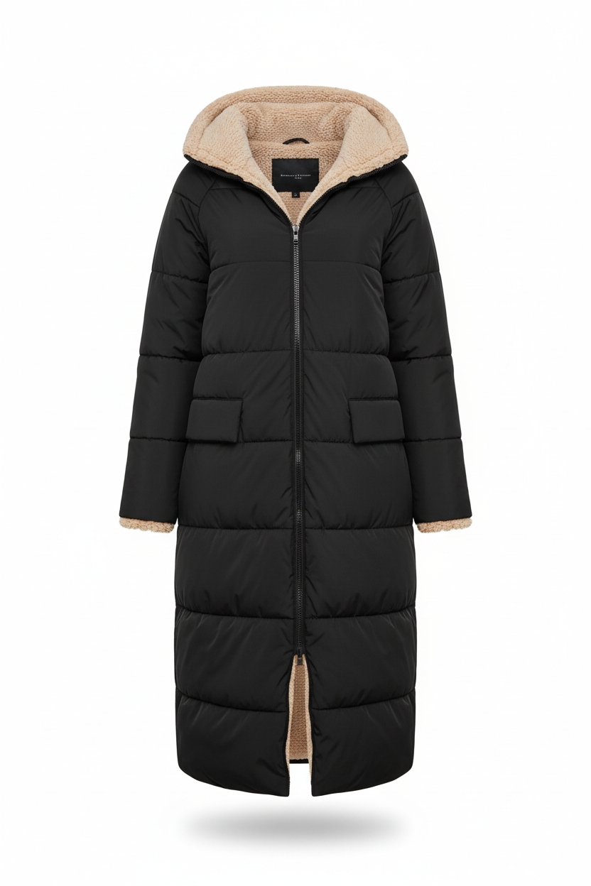 Stijlvolle Gewatteerde Dames Jas met Capuchon - Lange Herfstjas voor Comfort en Warmte 3