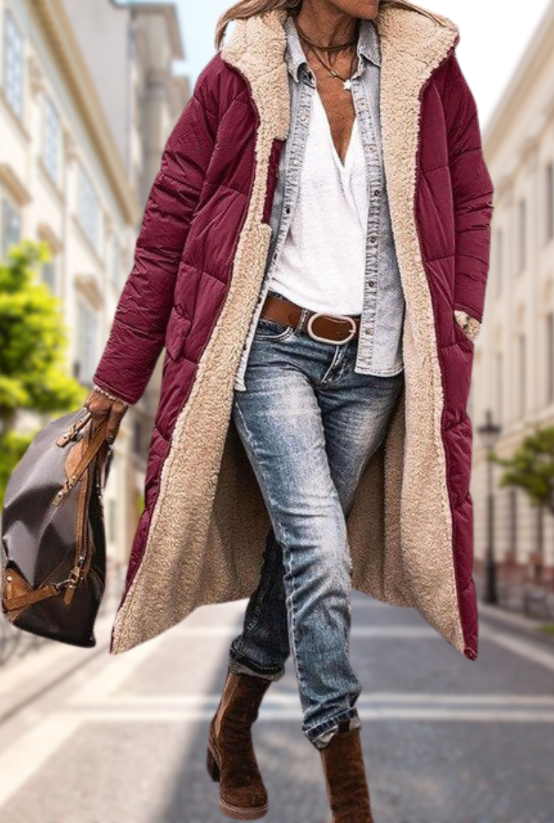 Stijlvolle Gewatteerde Dames Jas met Capuchon - Lange Herfstjas voor Comfort en Warmte 6