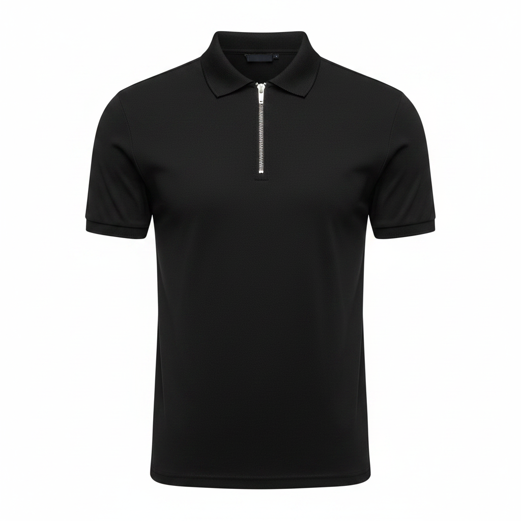 Stylish Solid Color Men's Polo Shirt with Zipper – Nicely Fitted, Available in 6 Colors, Sizes S-XXXL