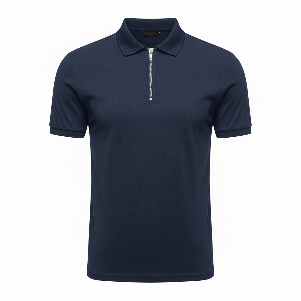 Stylish Solid Color Men's Polo Shirt with Zipper – Nicely Fitted, Available in 6 Colors, Sizes S-XXXL