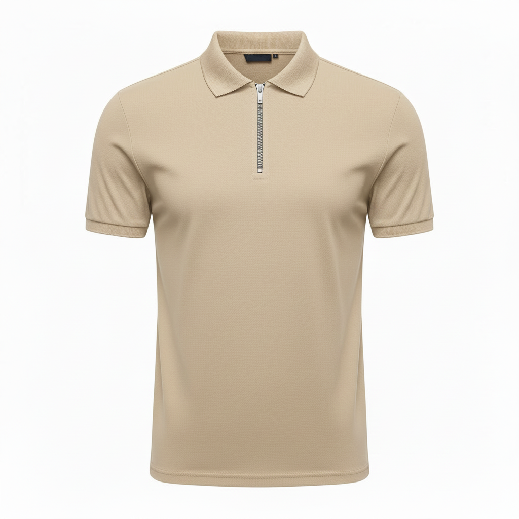 Stylish Solid Color Men's Polo Shirt with Zipper – Nicely Fitted, Available in 6 Colors, Sizes S-XXXL