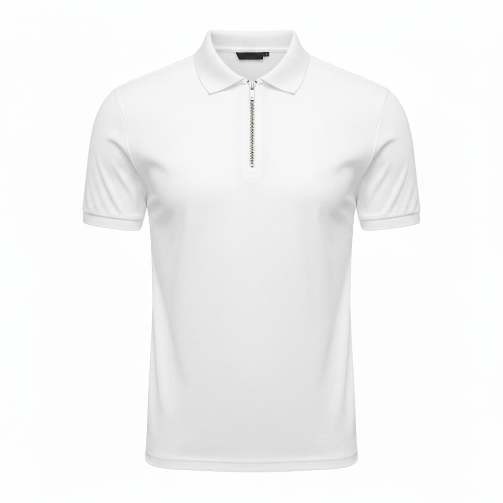 Stylish Solid Color Men's Polo Shirt with Zipper – Nicely Fitted, Available in 6 Colors, Sizes S-XXXL