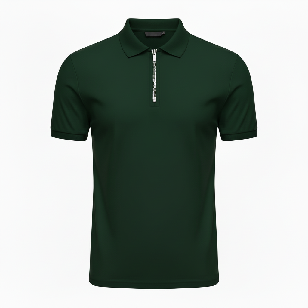 Stylish Solid Color Men's Polo Shirt with Zipper – Nicely Fitted, Available in 6 Colors, Sizes S-XXXL