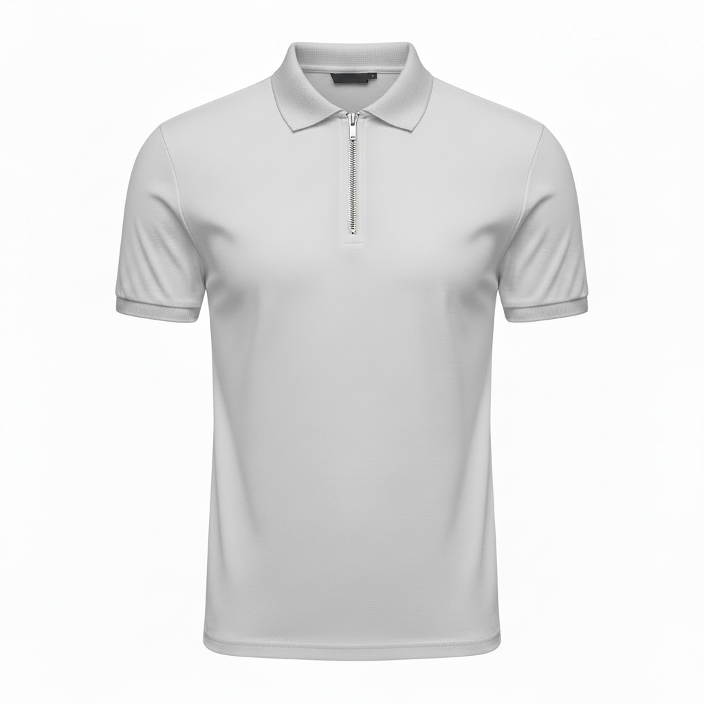Stylish Solid Color Men's Polo Shirt with Zipper – Nicely Fitted, Available in 6 Colors, Sizes S-XXXL