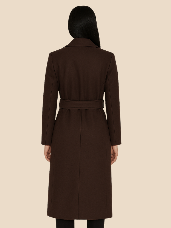 Tijdloze Wollen Dames Jas Lang met Dubbele Rij Knopen – Elegante Bovenkleding voor Koude Seizoenen 4