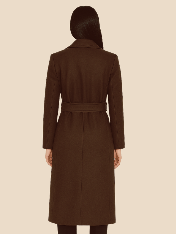 Tijdloze Wollen Dames Jas Lang met Dubbele Rij Knopen – Elegante Bovenkleding voor Koude Seizoenen 7