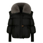 Women's Black Puffer Jacket with Detachable Fox Fur Collar – 800 Fill Power Winter Coat for Ultimate Warmth and Style 3