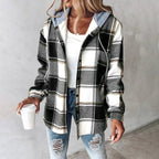Women's Hooded Jacket with Mixed Texture – Versatile and Comfortable Outerwear for All Seasons 3