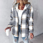 Women's Hooded Jacket with Mixed Texture – Versatile and Comfortable Outerwear for All Seasons 4