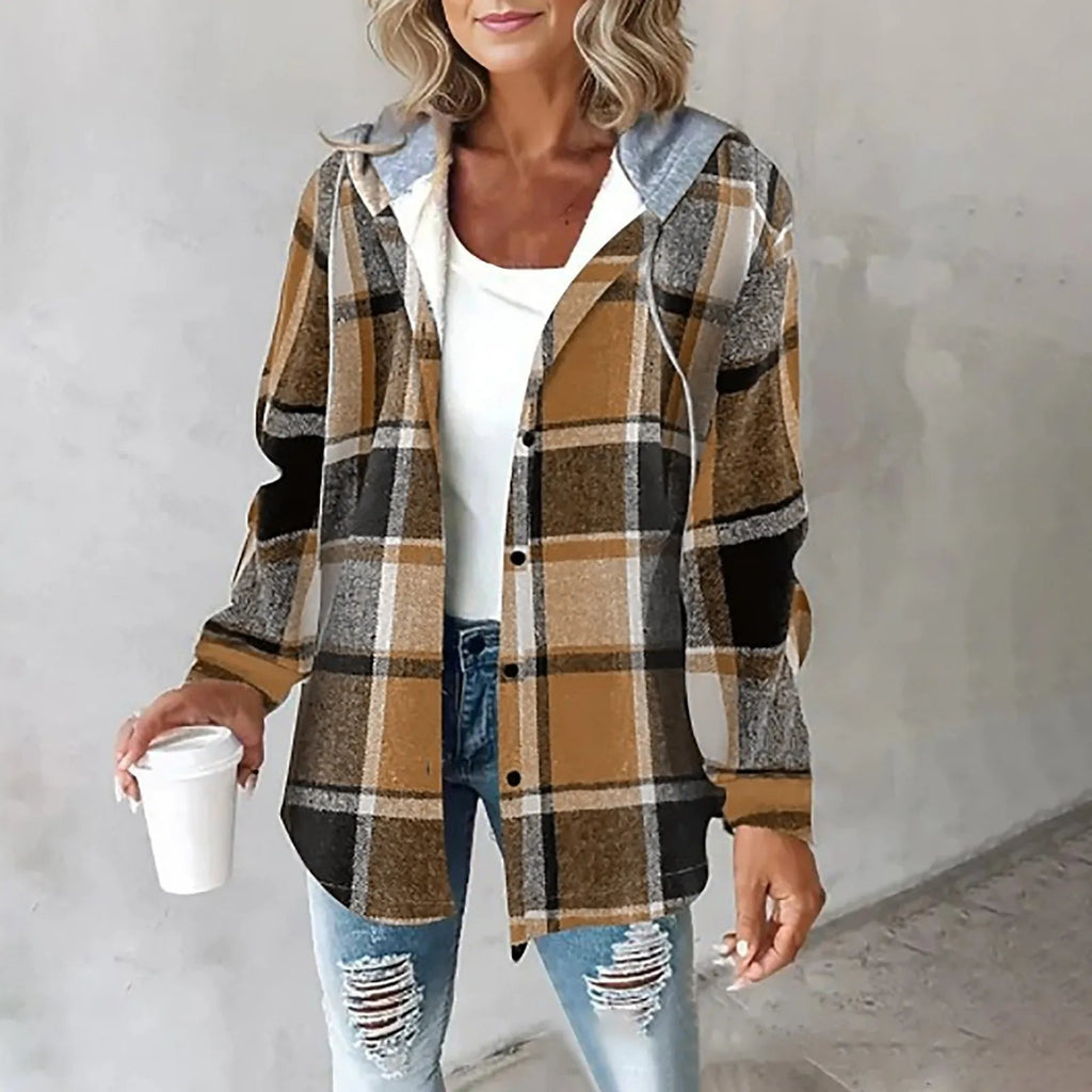 Women's Hooded Jacket with Mixed Texture – Versatile and Comfortable Outerwear for All Seasons 5