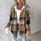 Women's Hooded Jacket with Mixed Texture – Versatile and Comfortable Outerwear for All Seasons 5