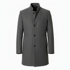 Wool-Blend Grey Overcoat for Men – Tailored Winter Coat for Casual and Formal Wear 0