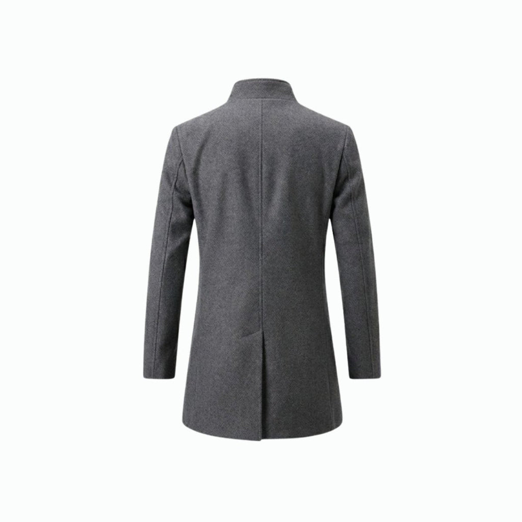 Wool-Blend Grey Overcoat for Men – Tailored Winter Coat for Casual and Formal Wear 4