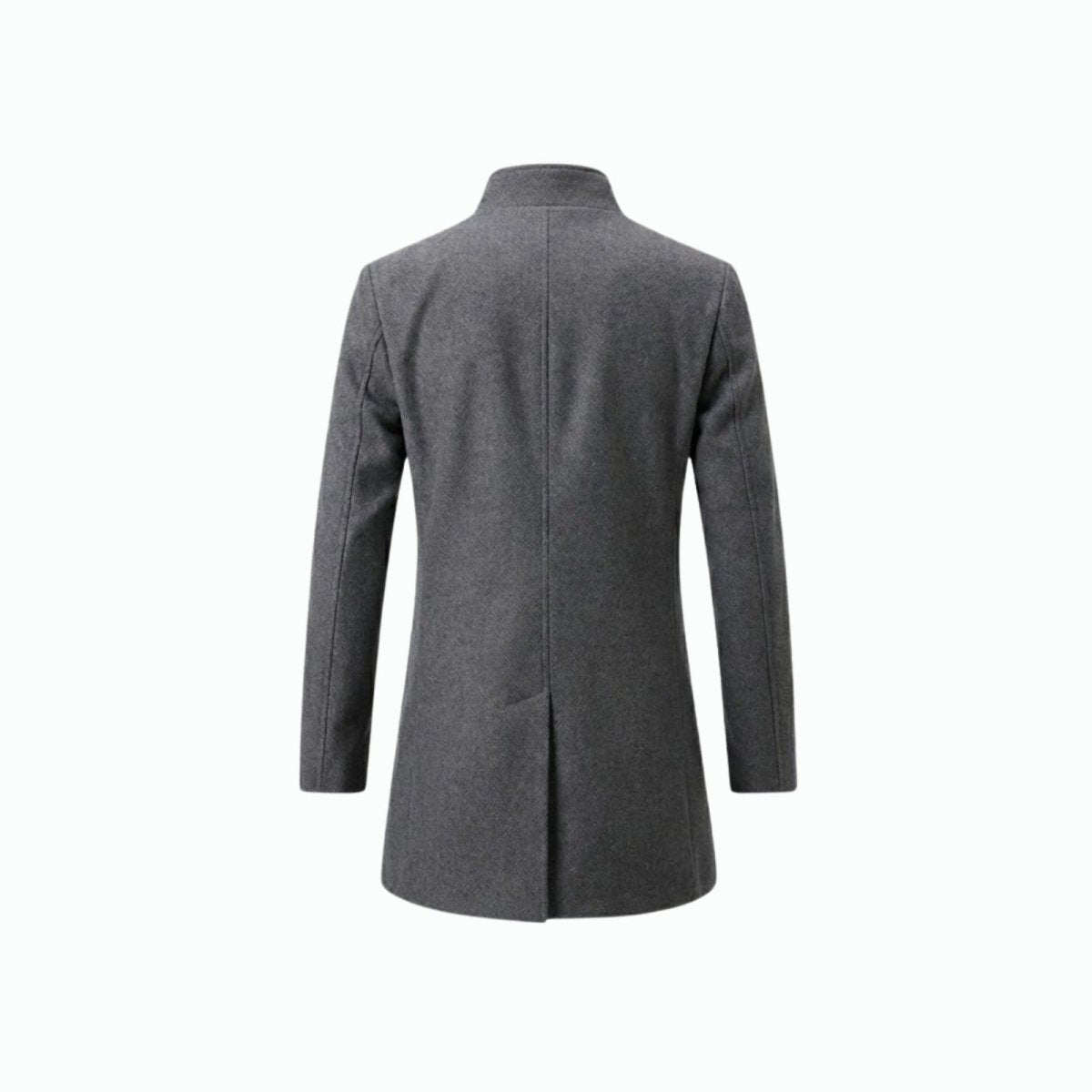 Wool-Blend Grey Overcoat for Men – Tailored Winter Coat for Casual and Formal Wear 4