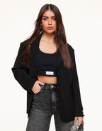Zwarte Cropped Top voor Dames – Mouwloos en Stretchy Model, Trendy en Comfortabel Topje Dames 2