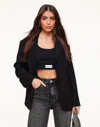 Zwarte Cropped Top voor Dames – Mouwloos en Stretchy Model, Trendy en Comfortabel Topje Dames 3